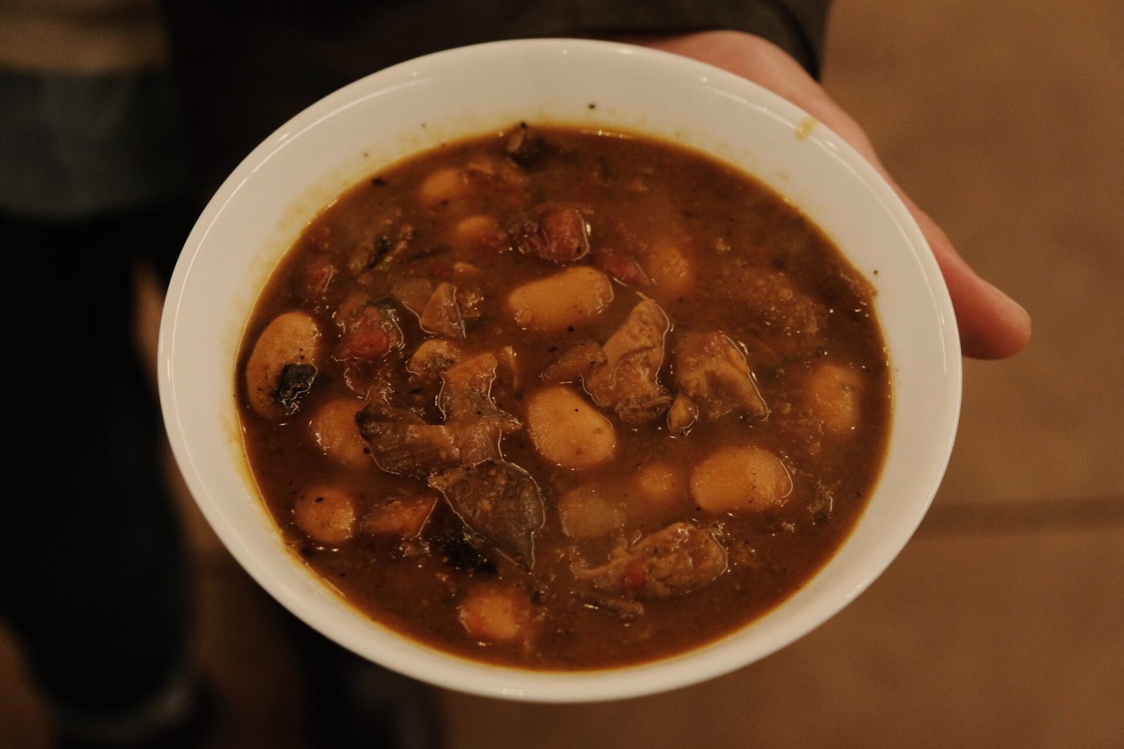 Feijoada e sopa de cogumelos